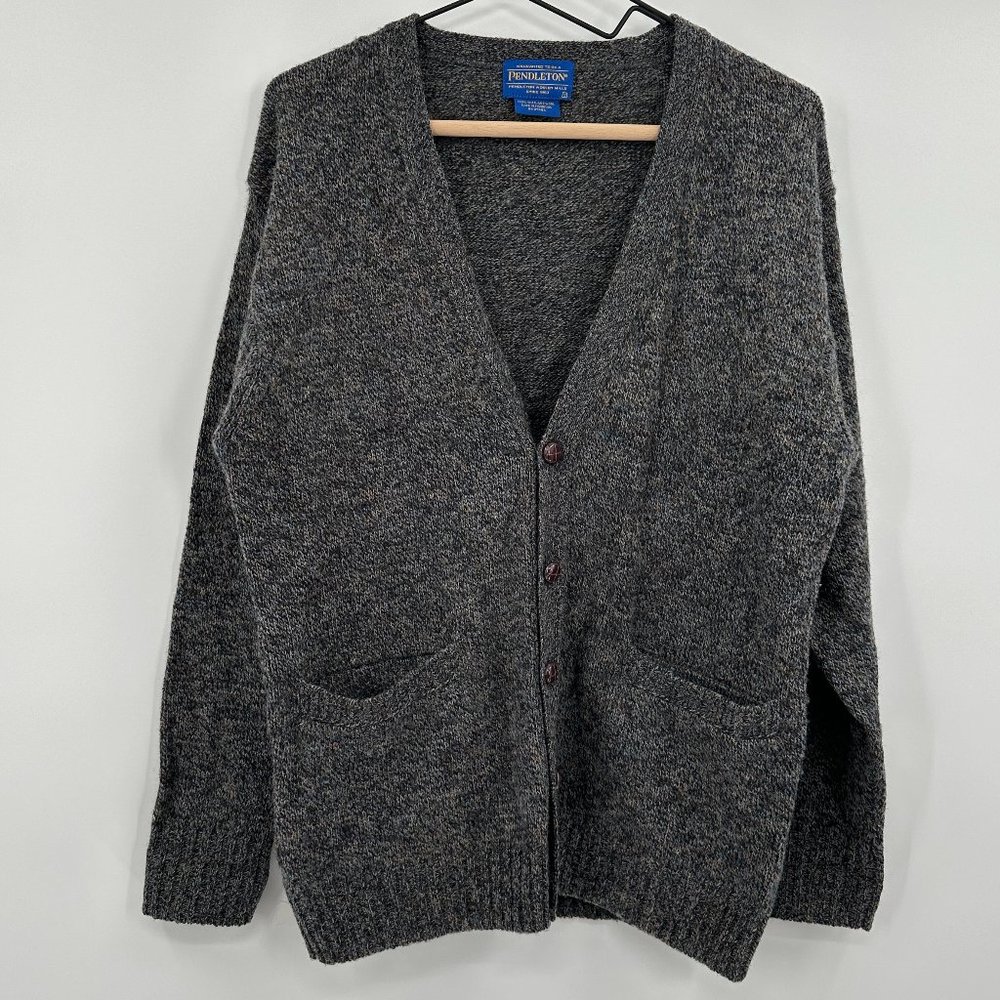 Pendleton Washable Shetland Wool Granpa Dad Woven Button Cardigan